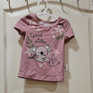 SHEIN Pink Koala Kids Pajama Top
